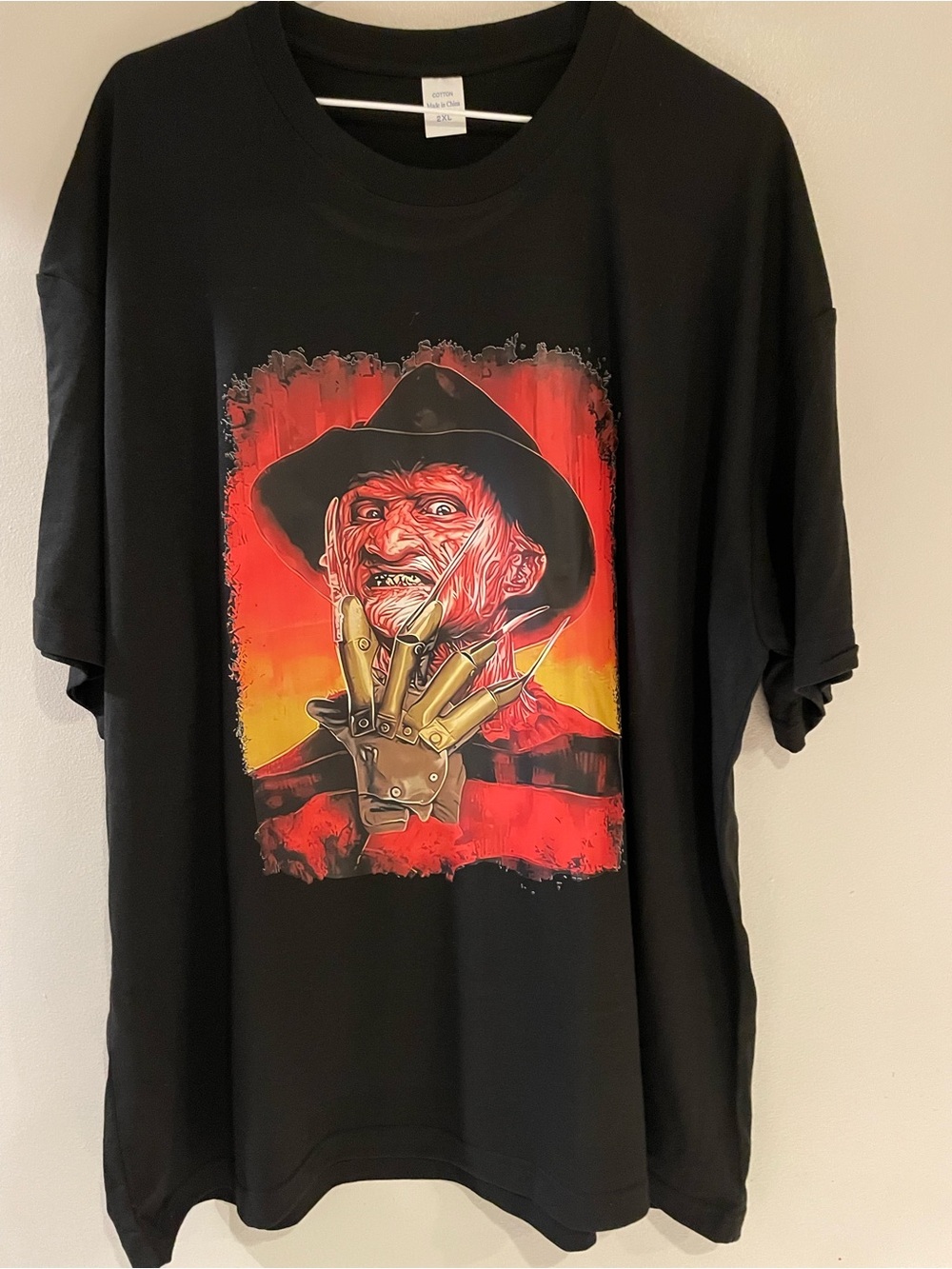 Freddy Kruger Black Short-Sleeve Graphic Horror vinyl print t-shirt